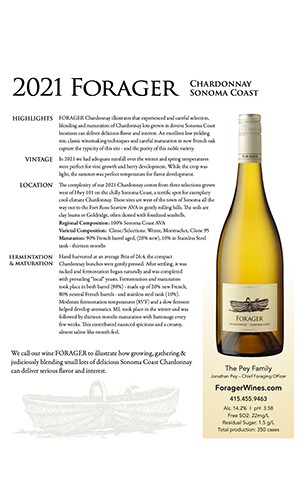 2021 Forager Chardonnay Sonoma Coast Fact Sheet thumbnail