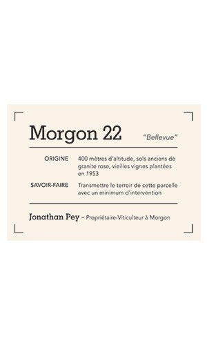 Domaine Jonathan Pey - Morgon 22 Cru “Bellevue” label thumbnail